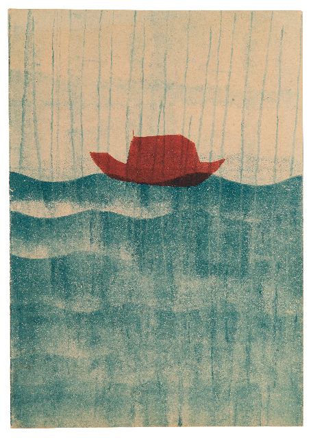 Hendrik Werkman | Das Windliecht Gottes (ein Traktat von M. Luther), Chablone, Farbwalze, Druckerfarbe auf Papier, 27,9 x 19,6 cm