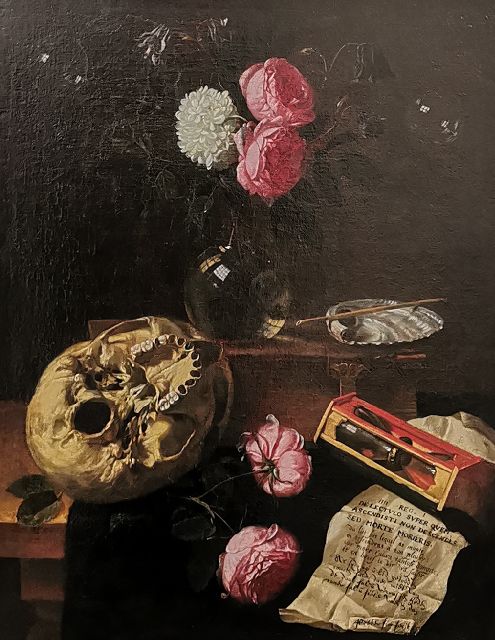 Peeter Sion | Vanitas Stilleben mit Schädel, Sanduhr, Pfeiffe und Seifenblasen, Öl auf Leinwand, 57,0 x 44,8 cm, Unterzeichnet u.r.