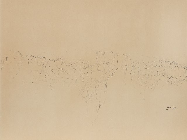 Armando | Landschaft, Bleistift auf Papier, 74,0 x 98,0 cm, Unterzeichnet u.r. und datiert '67