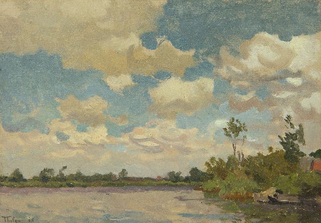 Willem Bastiaan Tholen | Fluss an einem windigen Tag, Öl auf Leinwand auf Tafel, 20,3 x 28,5 cm, Unterzeichnet u.l. und datiert '05