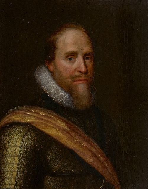 Michiel Jansz. van Mierevelt (atelier van) | Porträt von Maurits, Prins van Oranje-Nassau, Öl auf Leinwand, 63,5 x 50,8 cm