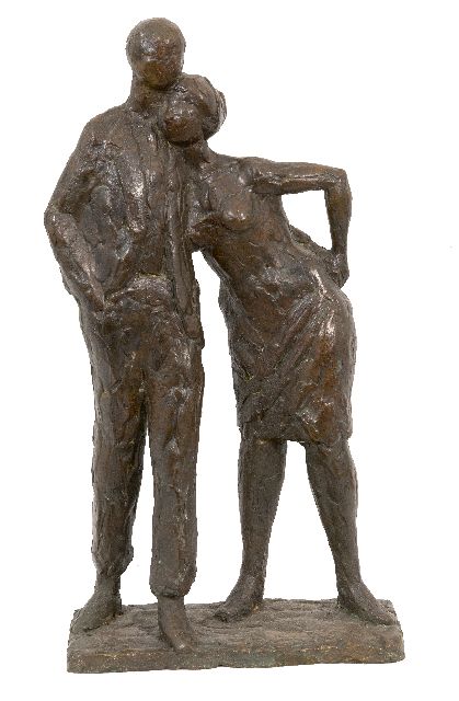 Meer P. van der | Paar, Bronze 39,0 x 19,0 cm, Unterzeichnet auf der Basis