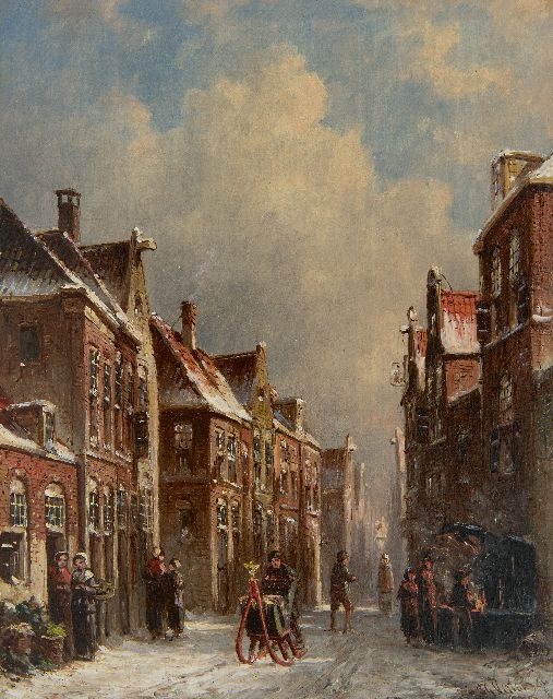 Petrus Gerardus Vertin | Dorfstrasse im Winter, Öl auf Tafel, 24,1 x 19,0 cm, Unterzeichnet u.r. und datiert '67