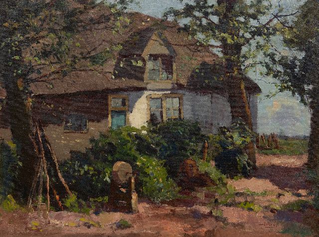 Jan Sirks | Bauernhof, Öl auf Leinwand, 46,2 x 61,5 cm, Unterzeichnet u.r.
