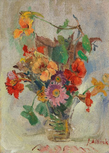 Jan Altink | Sommerblumen, Öl auf Leinwand  auf Holzfaser, 39,5 x 28,3 cm, Unterzeichnet u.r.