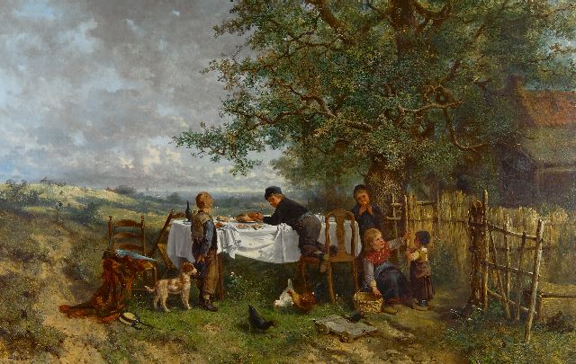 Mari ten Kate | Die Wilderer, Öl auf Leinwand, 65,0 x 101,5 cm, Unterzeichnet l.u.