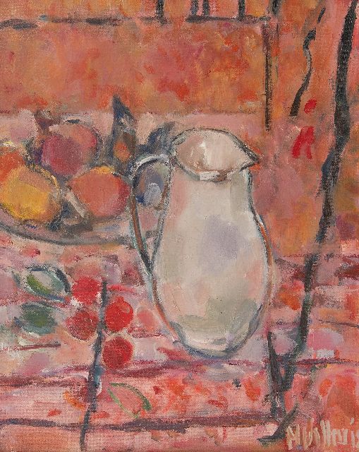 Milène Wolters-Schweitzer | Stilleben mit weissen Krug, Öl auf Leinwand, 49,8 x 40,0 cm, Unterzeichnet u.r.