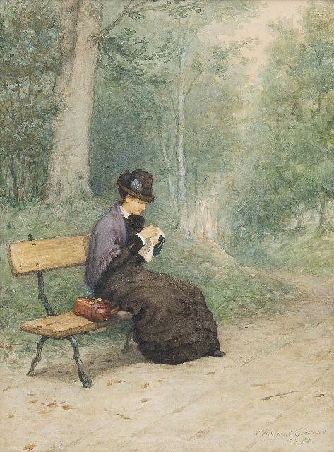 Arnaud Gerkens J.C. d' | In den Scheveninger Bosjes, Aquarell auf Papier 34,7 x 25,8 cm, Unterzeichnet u.r. und datiert '80