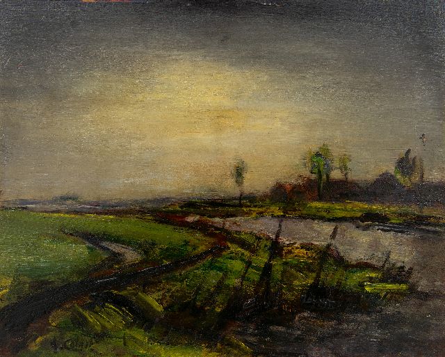 Arnout Colnot | Polderlandschaft, Öl auf Tafel, 24,5 x 30,1 cm, Unterzeichnet u.l.