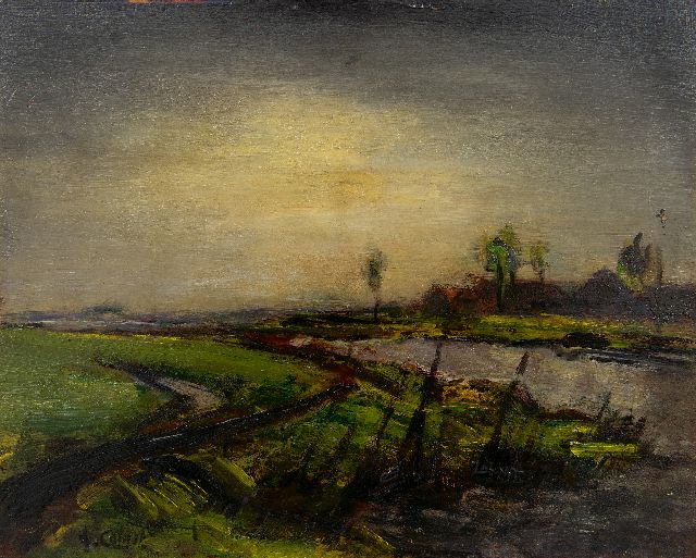 Arnout Colnot | Polderlandschaft, Öl auf Holz, 24,5 x 30,1 cm, Unterzeichnet u.l.