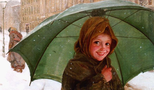 Adolfo Belimbau | A snow shower, 44,5 x 64,3 cm, signed l.l.