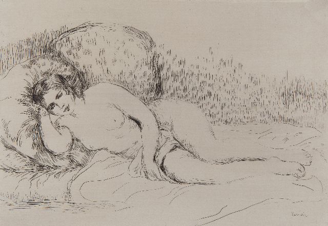 Renoir P.A.  | Femme nue couchée, Radierung 13,4 x 19,4 cm, signed l.r. (in the plate) und zu datieren 1906