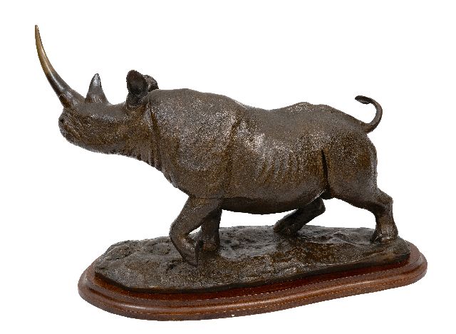 Mathews T.O.  | Nashorn, Bronze 29,9 x 44,9 cm, Unterzeichnet und nummeriert 2/10 auf der Basis und datiert 1987