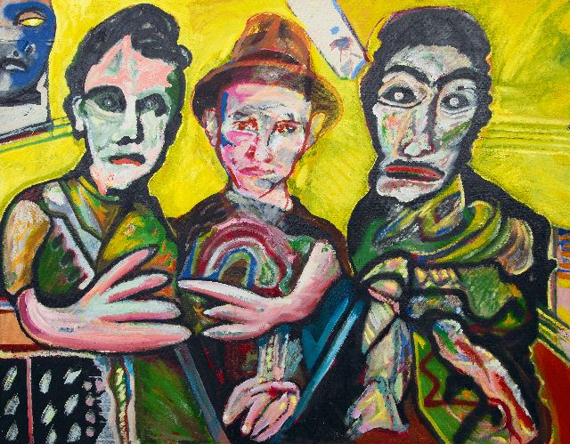 Lucebert | Die drei Brüder, Öl auf Leinwand, 114,3 x 145,9 cm, Unterzeichnet u.r. und datiert '83