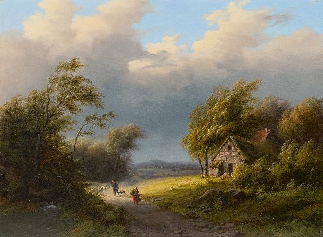 Vijver W.S.P. van der | Sturmwetter, Öl auf Leinwand 39,3 x 53,2 cm, Unterzeichnet u.r. und datiert 1851, ohne Rahmen