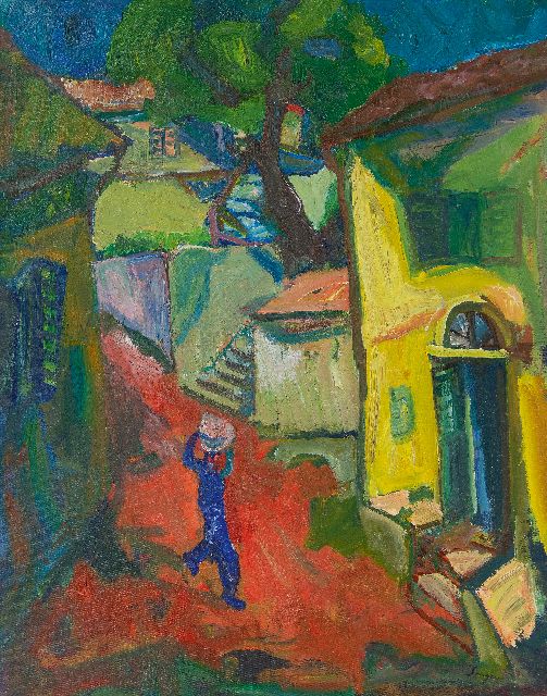 Frederick Bedrich Serger | Mediterranes Dorf, Öl auf Leinwand, 71,4 x 56,0 cm, Unterzeichnet u.r.