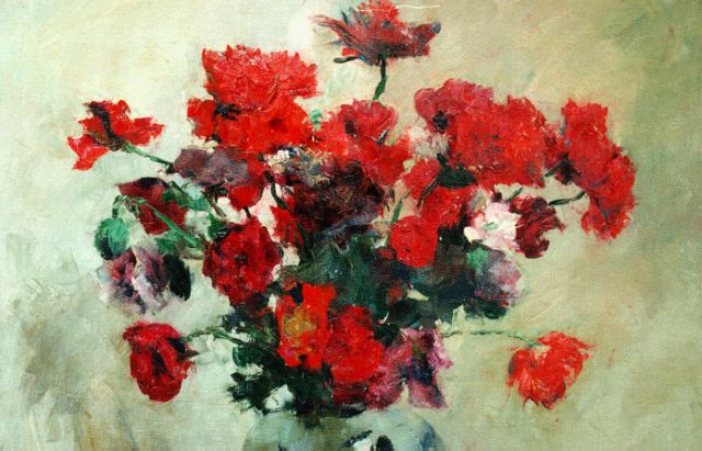 Walter Vaes | Poppies in a vase, Öl auf Leinwand, 65,0 x 83,0 cm, signed l.r.