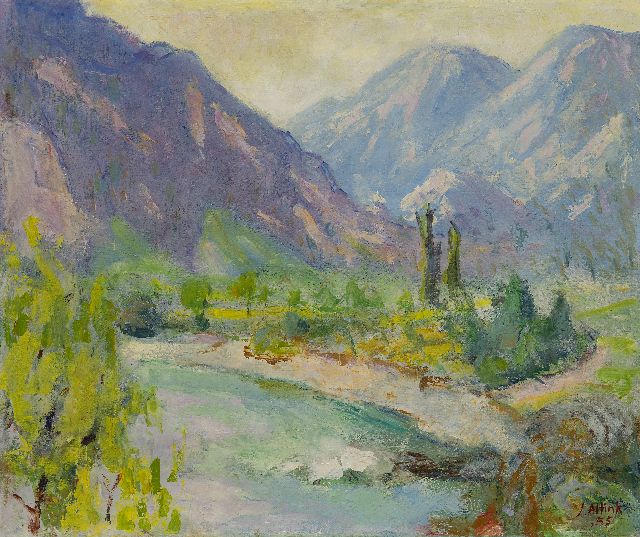 Jan Altink | Landschaft in der Haute Savoie, Öl auf Leinwand, 50,3 x 60,2 cm, Unterzeichnet u.r. und datiert '55