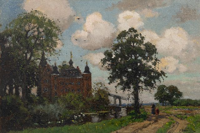 Barend Brouwer | Schloss in einer Landschaft, Öl auf Leinwand, 40,6 x 60,6 cm, Unterzeichnet u.r.