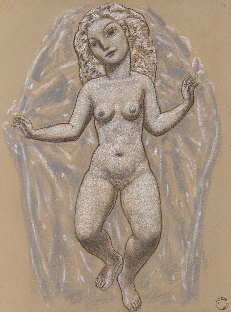 Leo Gestel | Tänzer, Bleistift und Kreide auf Papier, 65,0 x 48,8 cm