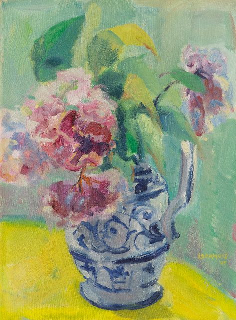 Leemhuis W.H.  | Blumen in einem Krug, Öl auf Leinwand 40,2 x 30,0 cm, Unterzeichnet u.r. und datiert '45