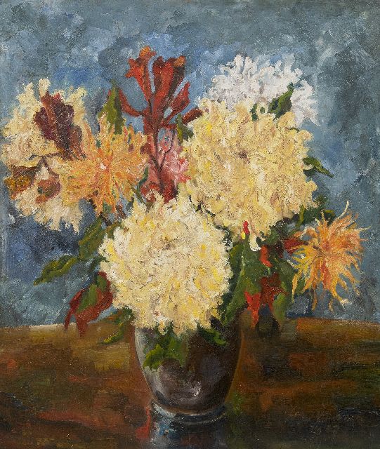 Lataster G.  | Blumenstilleben, Öl auf Holzfaser 70,4 x 59,9 cm, Unterzeichnet u.r. und datiert 1937