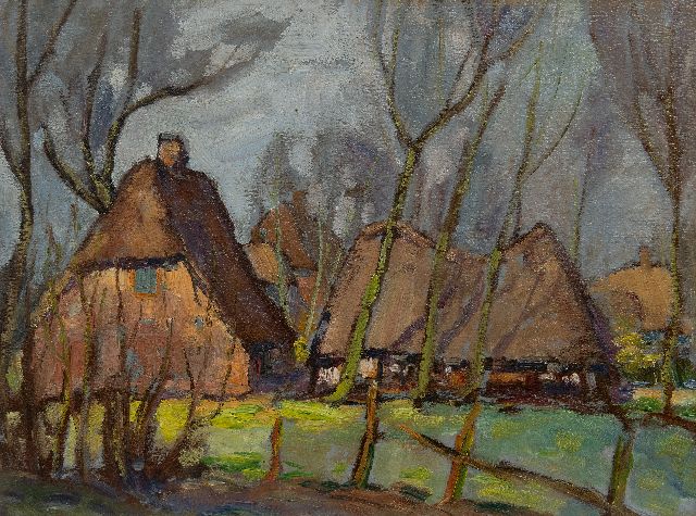 Kruysen J.  | Bauernhöfe, Öl auf Malereifaser 44,3 x 59,2 cm