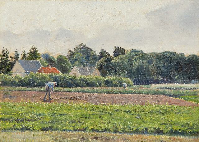 Stricker C.L.  | Landschaft bei Ede, august 1918, Öl auf Leinwand  auf Holzfaser 25,1 x 34,5 cm, datiert August 1918