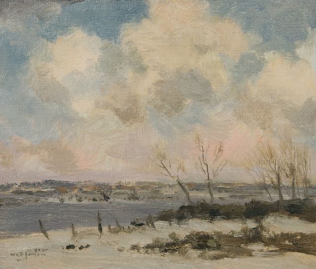 Willem George Frederik Jansen | Winterlandschaft, Öl auf Leinwand, 30,4 x 35,2 cm, Unterzeichnet u.l.
