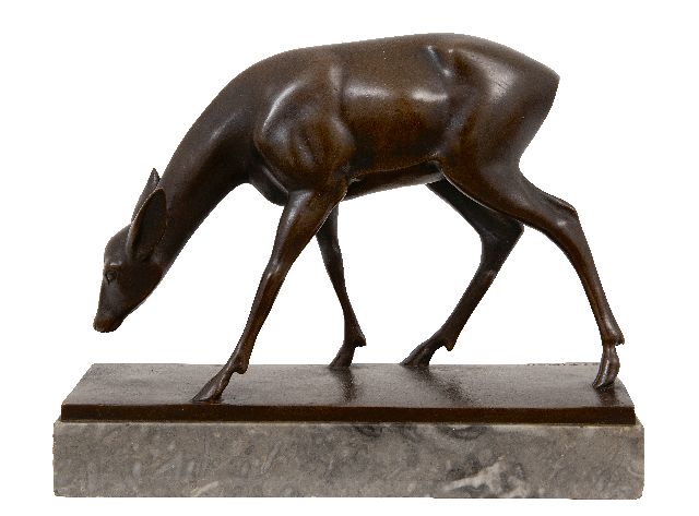 Fritz Paul Zimmer | Weidende Rehe, Bronze, 20,5 x 25,0 cm, Unterzeichnet u.l. auf der Basis