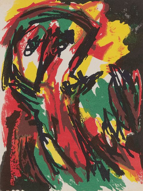 Karel Appel | Abstrakter Mensch, Litho, 30,9 x 23,9 cm, zu datieren 1961