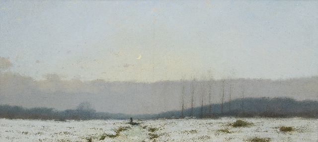 Cornelis Kuijpers | Winterabend, Öl auf Leinwand, 60,5 x 128,5 cm, Unterzeichnet u.r.