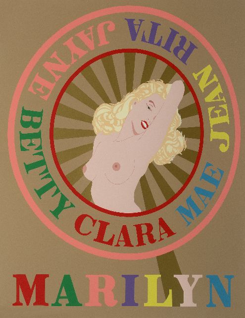 Indiana (Robert Clark) R.  | Sunburst Marilyn (Homage to Marilyn Monroe), Siebdruck auf Papier 85,0 x 71,5 cm, Unterzeichnet u.r. (in Bleistift) und datiert 2001  (in Bleistift)