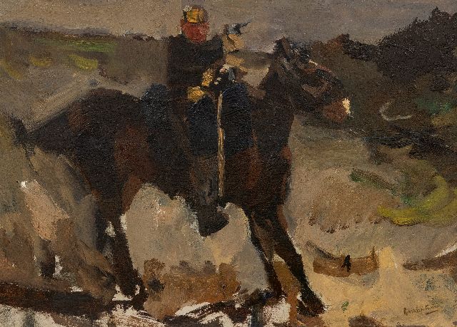 George Hendrik Breitner | Husar auf einem Pferd, Öl auf Holz, 30,8 x 42,2 cm, Unterzeichnet u.r.
