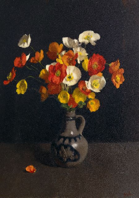 Willem Witsen | Mohnblumen in einem Steinkrug, Öl auf Leinwand, 62,4 x 45,8 cm, Unterzeichnet u.r.