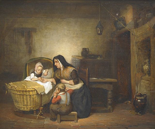 Schmidt W.H.  | Der letzte Brocken Brot, Öl auf Tafel 35,8 x 42,1 cm