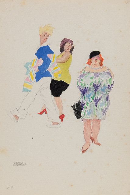 Herman Moerkerk | Neid, Bleistift und Aquarell auf Papier, 25,5 x 17,1 cm, Unterzeichnet u.l.