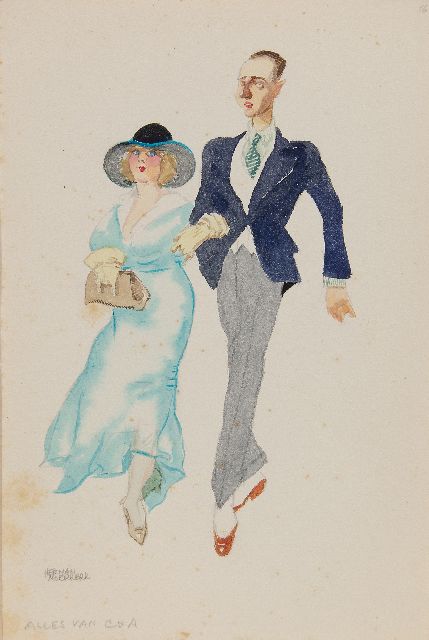Herman Moerkerk | Alles von C & A, Bleistift und Aquarell auf Papier, 25,5 x 17,1 cm, Unterzeichnet u.l.