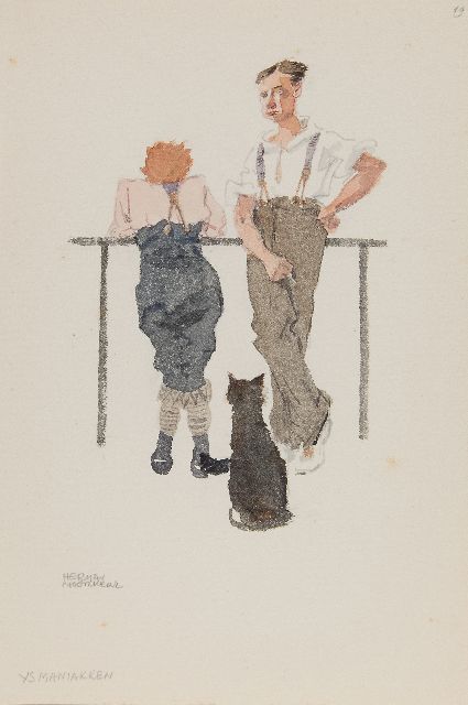 Herman Moerkerk |   Eiswahnsinniger, Bleistift und Aquarell auf Papier, 25,5 x 17,1 cm, Unterzeichnet u.l.