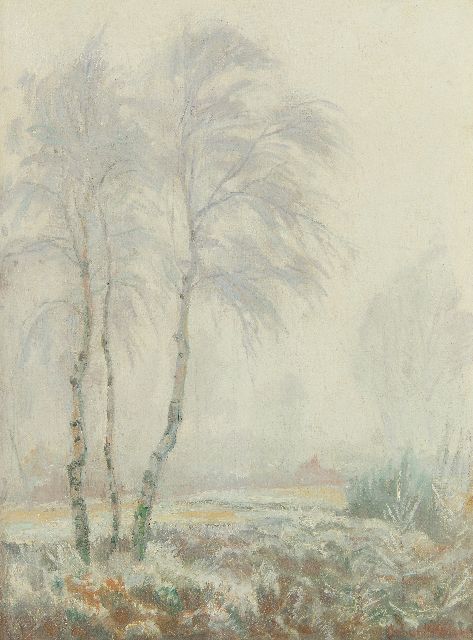 Meijer J.  | Reif und Nebel, Öl auf Leinwand 38,5 x 28,8 cm, Unterzeichnet u.r.