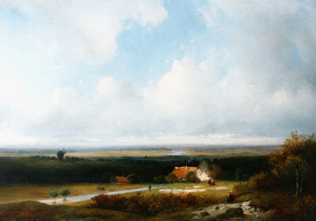 Oerder P.L.L.  | A panoramic landscape, Öl auf Leinwand 49,5 x 67,0 cm, signed l.l.