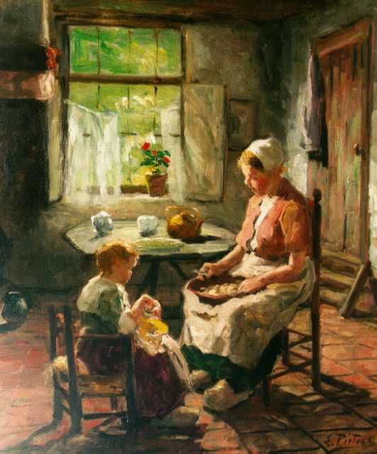 Evert Pieters | Feeding the doll, Öl auf Leinwand, 61,0 x 50,8 cm, signed l.r.