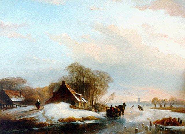 Vester W.  | Winterfun, Öl auf Holz 22,3 x 30,5 cm, signed l.l.