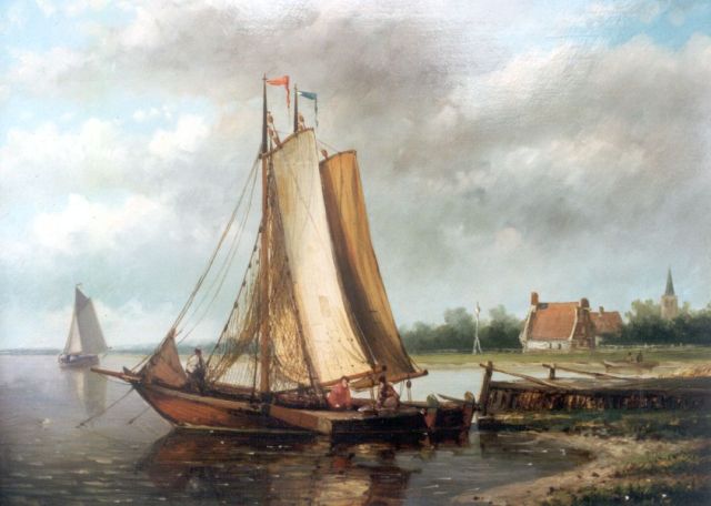 Hendrik Hulk | Moored fishing boats, Öl auf Holz, 23,5 x 31,2 cm, signed l.l.