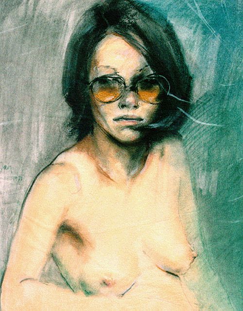 Asselbergs J.M.C.  | A female nude, Pastell auf Papier 64,0 x 49,0 cm, signed m.l. und datiert 1971