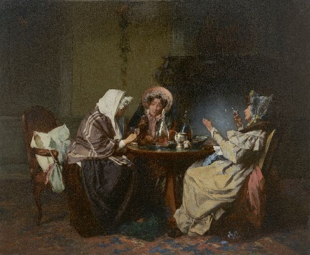 Alexander Hugo Bakker Korff | Die sich erholende Dame, Öl auf Holz, 19,8 x 24,0 cm, Unterzeichnet u.l.