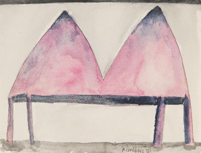 Klaas Gubbels | Tisch, crayon and watercolour on paper, 12,5 x 16,2 cm, Unterzeichnet u.r. und datiert '76