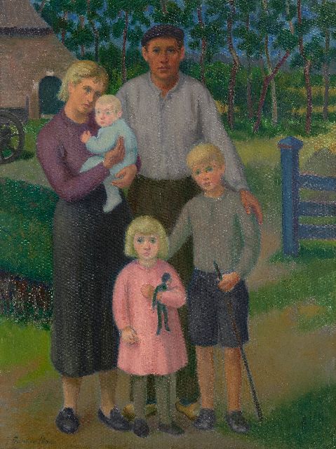 Jan Pzn. Franken | Bauernfamilie, Öl auf Leinwand, 60,3 x 45,4 cm, Unterzeichnet u.l.