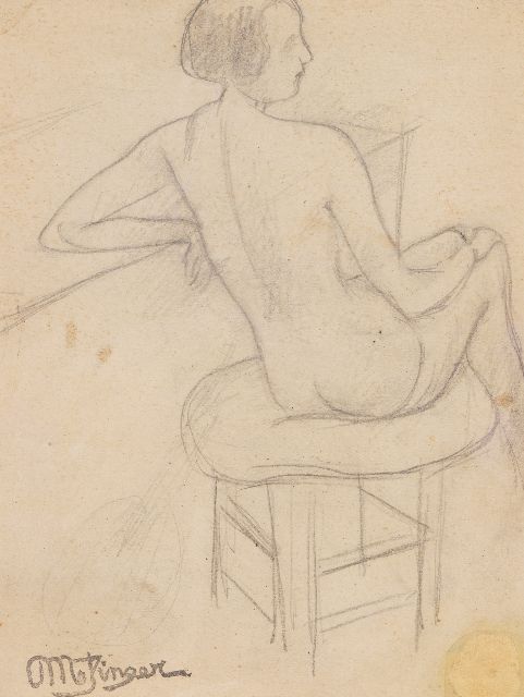 Jean Metzinger | Etude d'une femme nue assise; im Verso: Gitarrist, Bleistift auf Papier, 15,5 x 11,0 cm, Unterzeichnet l.u. und im Verso mit Künstlerstempel