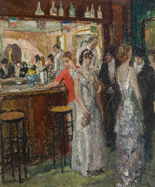Marcel Cosson | Nach dem Theater, Öl auf Holz, 55,1 x 46,1 cm, Unterzeichnet u.l. und zu datieren 1920